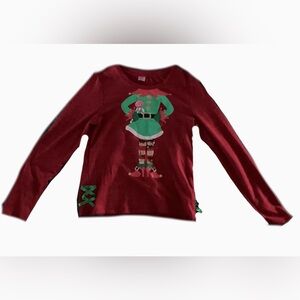 Girls Holiday Time size XXL (18) elf Christmas shirt